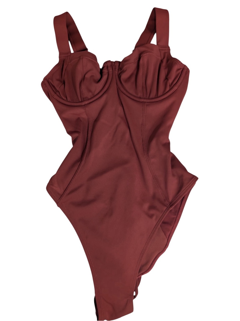 TA3 Lifty One-Piece Corset Swimsuit in Deep Burgundy
